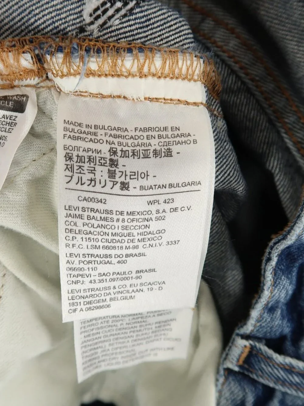 Levis Made & Crafted Jeans Mens 29 Blue Draft Wide Taper Crop‎ Distressed Cotton